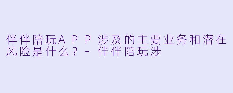 伴伴陪玩APP涉及的主要业务和潜在风险是什么？-伴伴陪玩涉