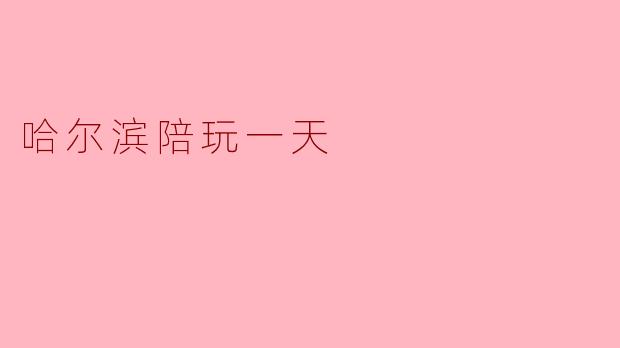 哈尔滨陪玩一天
