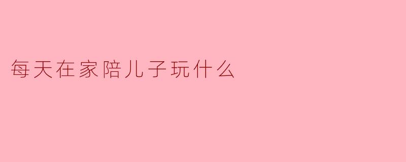 每天在家陪儿子玩什么