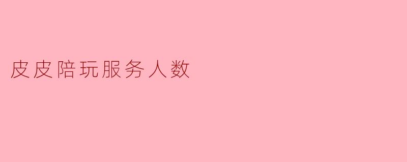 皮皮陪玩服务人数