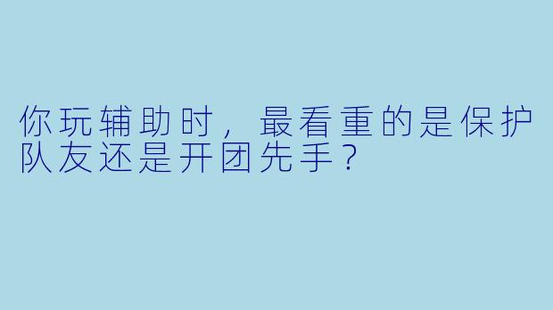 你玩辅助时，最看重的是保护队友还是开团先手？