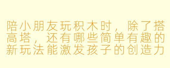 陪小朋友玩积木时,除了搭高塔,还有哪些简单有趣的新玩法能激发孩子的创造力?