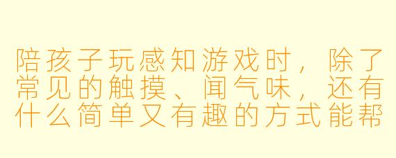 陪孩子玩感知游戏时，除了常见的触摸、闻气味，还有什么简单又有趣的方式能帮孩子更细致地观察日常事物？