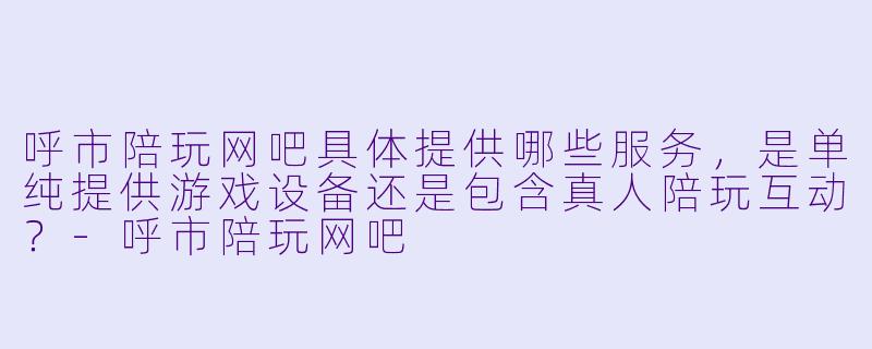 呼市陪玩网吧具体提供哪些服务，是单纯提供游戏设备还是包含真人陪玩互动？