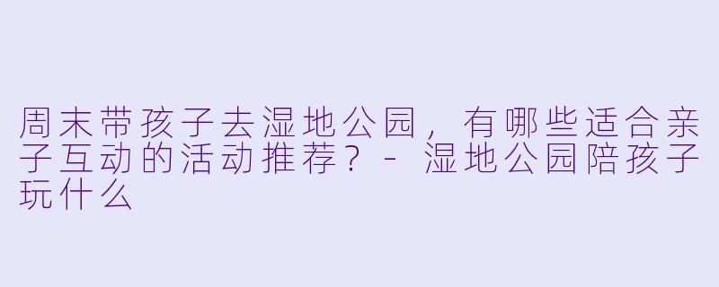 周末带孩子去湿地公园，有哪些适合亲子互动的活动推荐？