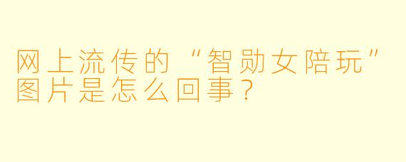 网上流传的“智勋女陪玩”图片是怎么回事？