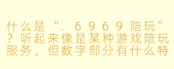 什么是“.6969陪玩”？听起来像是某种游戏陪玩服务，但数字部分有什么特殊含义吗？