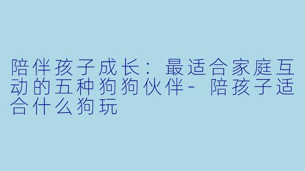 陪伴孩子成长：最适合家庭互动的五种狗狗伙伴-陪孩子适合什么狗玩