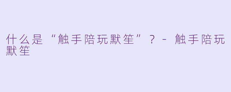 什么是“触手陪玩默笙”？