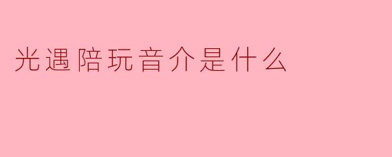 光遇陪玩音介是什么
