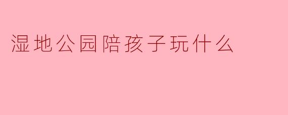 湿地公园陪孩子玩什么