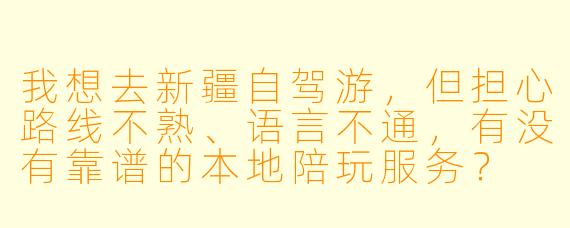 我想去新疆自驾游，但担心路线不熟、语言不通，有没有靠谱的本地陪玩服务？