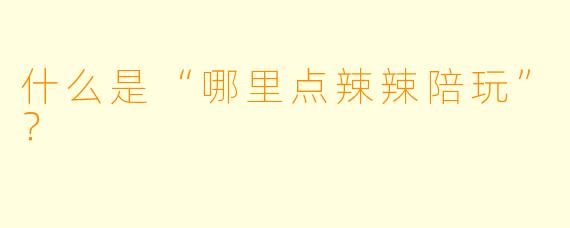 什么是“哪里点辣辣陪玩”？