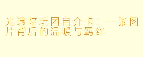 光遇陪玩团自介卡：一张图片背后的温暖与羁绊