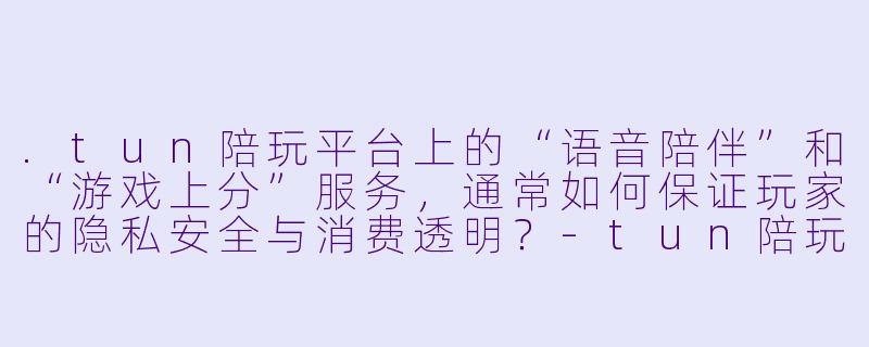 .tun陪玩平台上的“语音陪伴”和“游戏上分”服务，通常如何保证玩家的隐私安全与消费透明？-tun陪玩