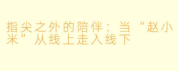 指尖之外的陪伴:当“赵小米”从线上走入线下