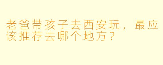 老爸带孩子去西安玩，最应该推荐去哪个地方？