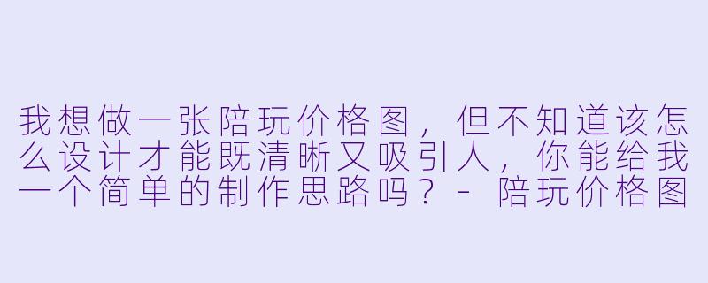 我想做一张陪玩价格图,但不知道该怎么设计才能既清晰又吸引人,你能给我一个简单的制作思路吗?-陪玩价格图制作