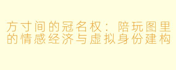 方寸间的冠名权：陪玩图里的情感经济与虚拟身份建构