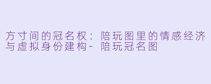 方寸间的冠名权：陪玩图里的情感经济与虚拟身份建构-陪玩冠名图