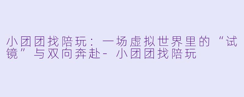 小团团找陪玩:一场虚拟世界里的“试镜”与双向奔赴-小团团找陪玩