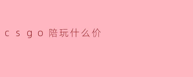 csgo陪玩什么价