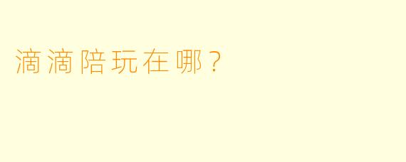 滴滴陪玩在哪？