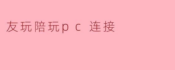 友玩陪玩pc连接