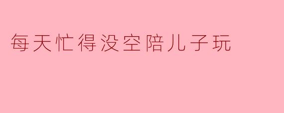 每天忙得没空陪儿子玩