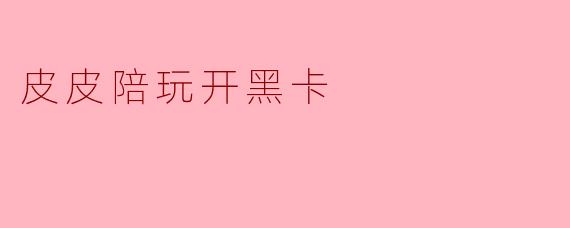 皮皮陪玩开黑卡