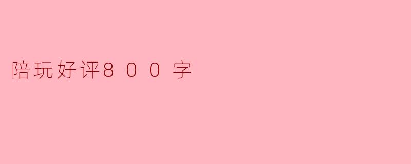陪玩好评800字