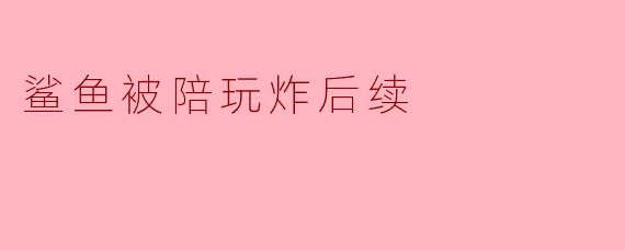 鲨鱼被陪玩炸后续
