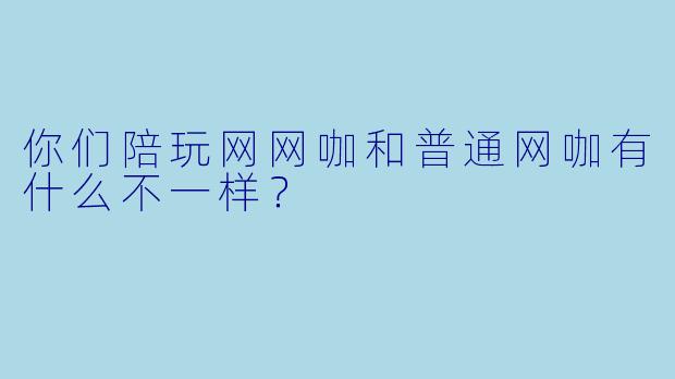 你们陪玩网网咖和普通网咖有什么不一样？