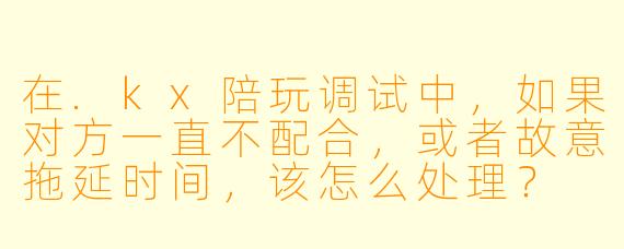 在.kx陪玩调试中，如果对方一直不配合，或者故意拖延时间，该怎么处理？