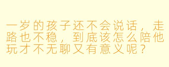 一岁的孩子还不会说话，走路也不稳，到底该怎么陪他玩才不无聊又有意义呢？