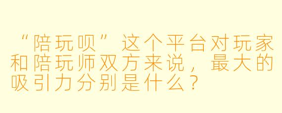 “陪玩呗”这个平台对玩家和陪玩师双方来说，最大的吸引力分别是什么？