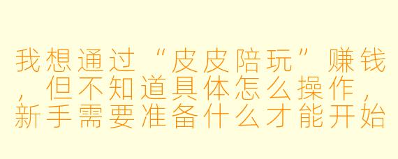 我想通过“皮皮陪玩”赚钱，但不知道具体怎么操作，新手需要准备什么才能开始接单？
