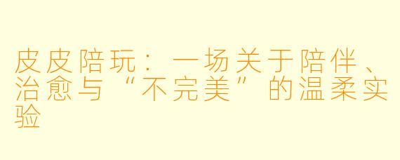 皮皮陪玩：一场关于陪伴、治愈与“不完美”的温柔实验
