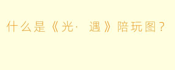什么是《光·遇》陪玩图？