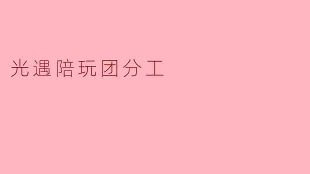 光遇陪玩团分工