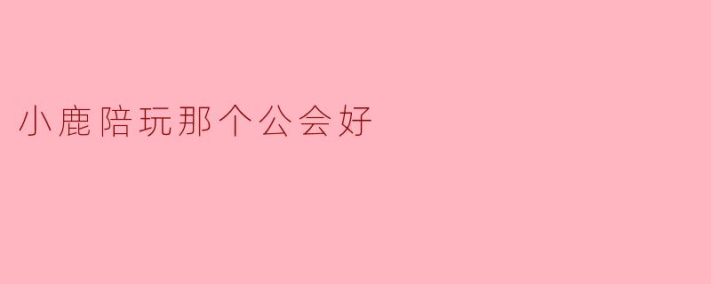 小鹿陪玩里哪个公会比较好？