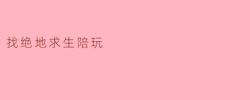 找绝地求生陪玩