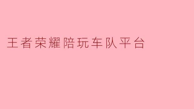 王者荣耀陪玩车队平台