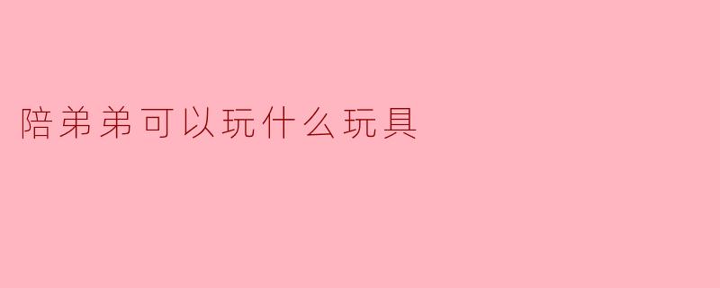 陪弟弟可以玩什么玩具