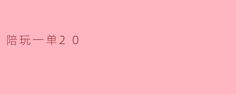 陪玩一单20
