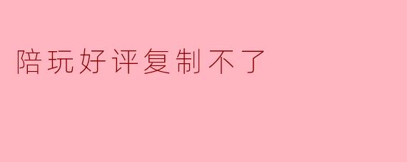 陪玩好评复制不了