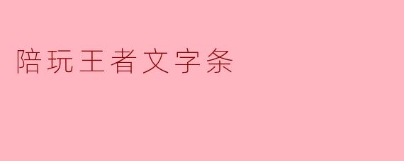 陪玩王者文字条