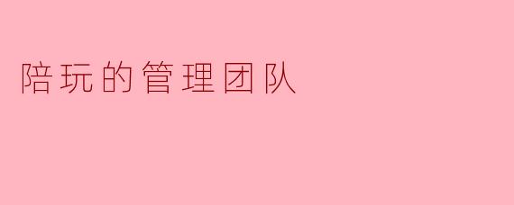 陪玩的管理团队