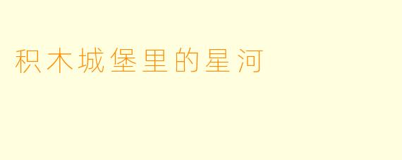 积木城堡里的星河