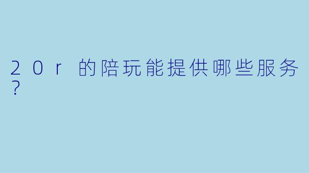 20r的陪玩能提供哪些服务？